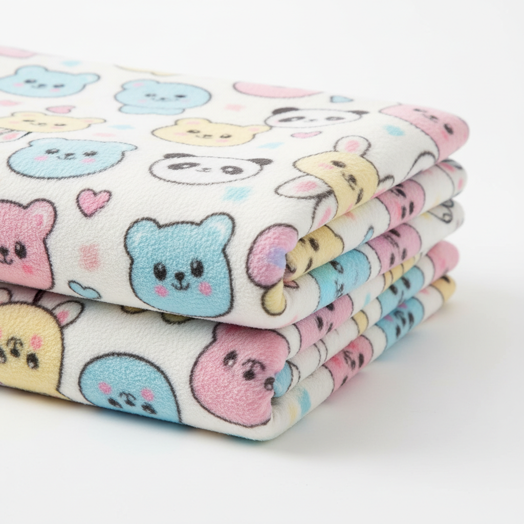 Cartoon Print Polyester Flannel Fabric | 185cm Wide | 300g/㎡
