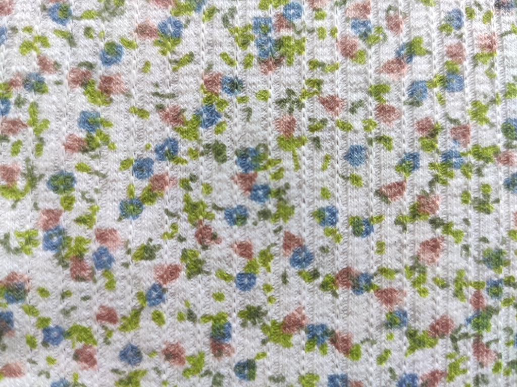 CVC Elastic Irregular Ribbed Print