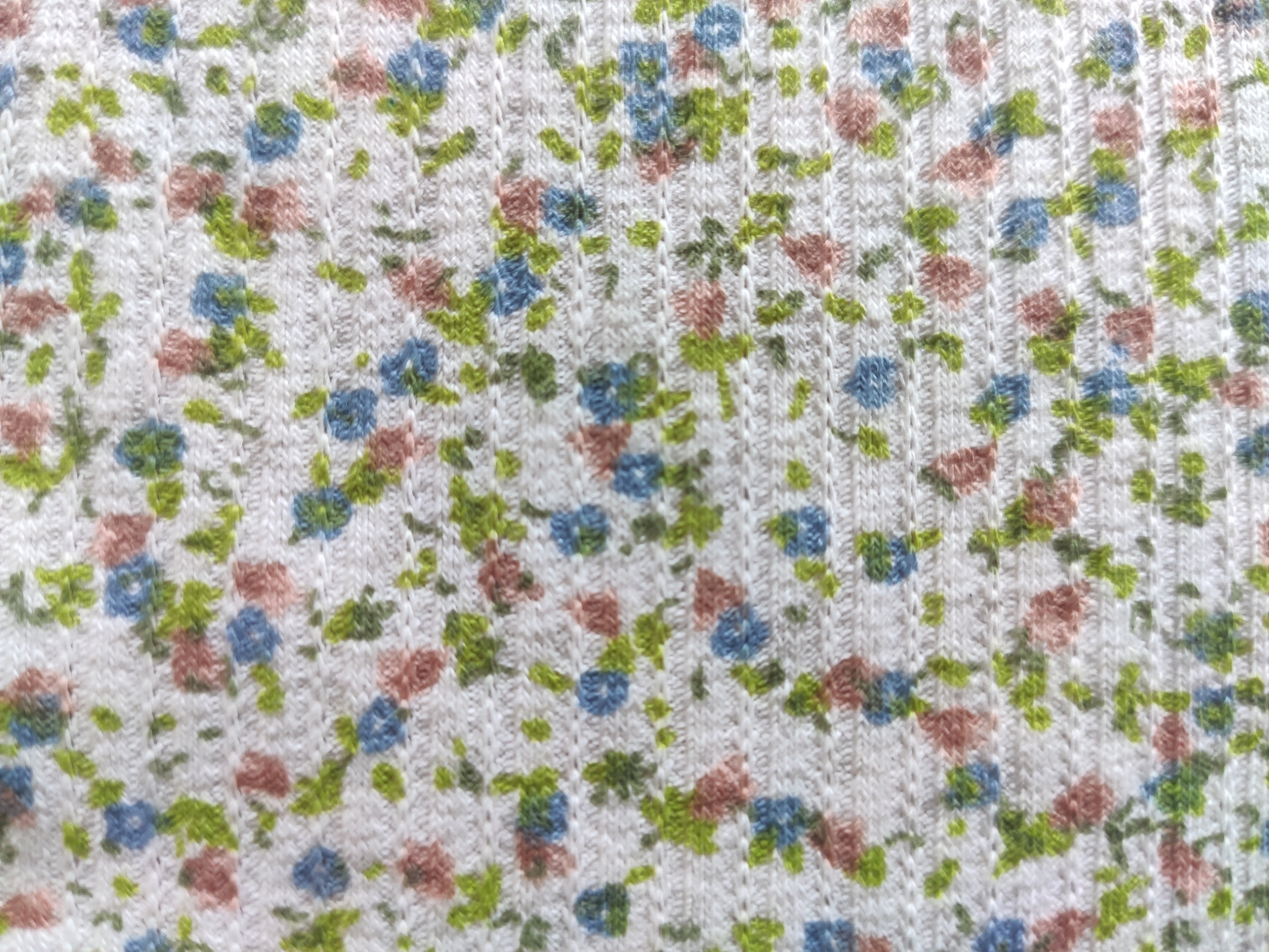 CVC Elastic Irregular Ribbed Print