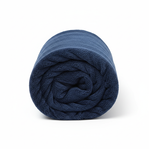 Polar fleece fabric navy blue rolled bolt